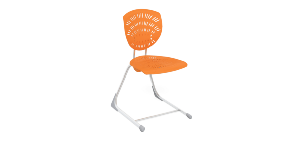 BodyFurn Sled Base Chair Orange Perspective 1